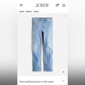 JCrew Slim Boyfriend Jean size 24